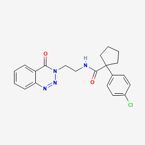 1-(4-chlorophenyl)-N-(2-(4-oxobenzo[d][1,2,3]triazin-3(4H)-yl)ethyl)cyclopentanecarboxamide