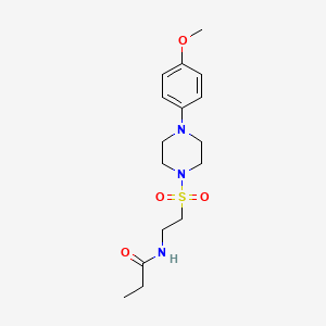 molecular formula C16H25N3O4S B2770328 N-(2-((4-(4-methoxyphenyl)piperazin-1-yl)sulfonyl)ethyl)propionamide CAS No. 897619-03-3