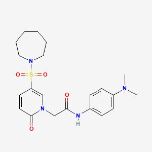 molecular formula C21H28N4O4S B2770334 2-[5-(azepane-1-sulfonyl)-2-oxo-1,2-dihydropyridin-1-yl]-N-[4-(dimethylamino)phenyl]acetamide CAS No. 1251690-45-5