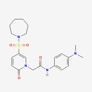 molecular formula C21H28N4O4S B2770334 2-(5-(azepan-1-ylsulfonyl)-2-oxopyridin-1(2H)-yl)-N-(4-(dimethylamino)phenyl)acetamide CAS No. 1251690-45-5