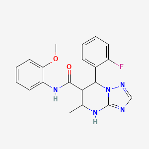 molecular formula C20H20FN5O2 B2770336 7-(2-fluorophenyl)-N-(2-methoxyphenyl)-5-methyl-4,5,6,7-tetrahydro-[1,2,4]triazolo[1,5-a]pyrimidine-6-carboxamide CAS No. 1212354-04-5
