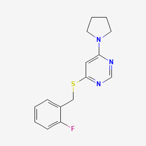 4-((2-Fluorobenzyl)thio)-6-(pyrrolidin-1-yl)pyrimidine