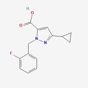 3-cyclopropyl-1-[(2-fluorophenyl)methyl]-1H-pyrazole-5-carboxylic acid