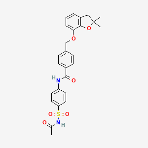 molecular formula C26H26N2O6S B2770341 4-{[(2,2-dimethyl-2,3-dihydro-1-benzofuran-7-yl)oxy]methyl}-N-[4-(acetamidosulfonyl)phenyl]benzamide CAS No. 941948-23-8