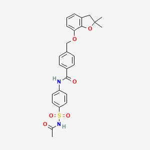 N-(4-(N-acetylsulfamoyl)phenyl)-4-(((2,2-dimethyl-2,3-dihydrobenzofuran-7-yl)oxy)methyl)benzamide