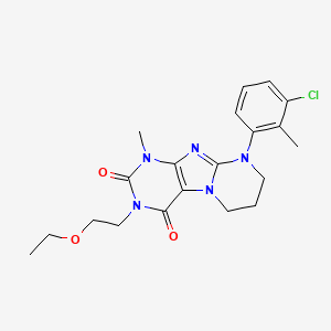 molecular formula C20H24ClN5O3 B2770342 9-(3-chloro-2-methylphenyl)-3-(2-ethoxyethyl)-1-methyl-7,8-dihydro-6H-purino[7,8-a]pyrimidine-2,4-dione CAS No. 876900-28-6