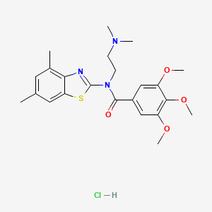 molecular formula C23H30ClN3O4S B2770344 N-(2-(dimethylamino)ethyl)-N-(4,6-dimethylbenzo[d]thiazol-2-yl)-3,4,5-trimethoxybenzamide hydrochloride CAS No. 1215409-12-3