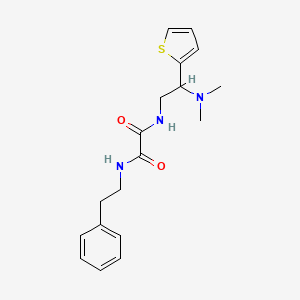 molecular formula C18H23N3O2S B2770348 N1-(2-(二甲基氨基)-2-(硫代呋喃-2-基)乙基)-N2-苯乙基草酰胺 CAS No. 923194-65-4