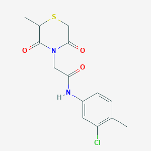 molecular formula C14H15ClN2O3S B2770350 N-(3-chloro-4-methylphenyl)-2-(2-methyl-3,5-dioxothiomorpholin-4-yl)acetamide CAS No. 868216-00-6