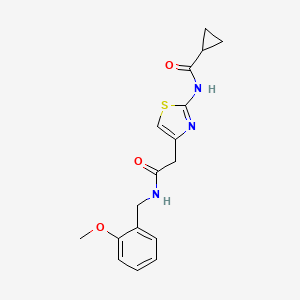N-(4-(2-((2-methoxybenzyl)amino)-2-oxoethyl)thiazol-2-yl)cyclopropanecarboxamide
