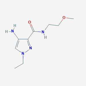 molecular formula C9H16N4O2 B2770366 4-amino-1-ethyl-N-(2-methoxyethyl)-1H-pyrazole-3-carboxamide CAS No. 895930-30-0