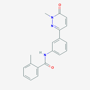 molecular formula C19H17N3O2 B2770380 2-methyl-N-(3-(1-methyl-6-oxo-1,6-dihydropyridazin-3-yl)phenyl)benzamide CAS No. 942013-71-0