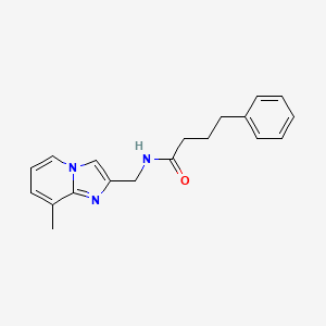 molecular formula C19H21N3O B2770381 N-({8-Methylimidazo[1,2-A]pyridin-2-YL}methyl)-4-phenylbutanamide CAS No. 868971-16-8
