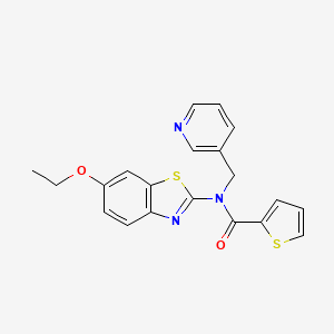 molecular formula C20H17N3O2S2 B2770388 N-(6-ethoxy-1,3-benzothiazol-2-yl)-N-[(pyridin-3-yl)methyl]thiophene-2-carboxamide CAS No. 895014-57-0