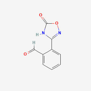 molecular formula C9H6N2O3 B2770401 2-(5-Oxo-4H-1,2,4-oxadiazol-3-yl)benzaldehyde CAS No. 1889913-59-0