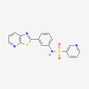 molecular formula C17H12N4O2S2 B2770408 N-(3-(thiazolo[5,4-b]pyridin-2-yl)phenyl)pyridine-3-sulfonamide CAS No. 863594-91-6