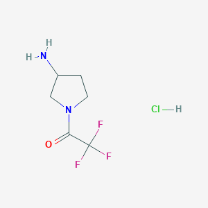 molecular formula C6H10ClF3N2O B2770409 1-(3-Aminopyrrolidin-1-yl)-2,2,2-trifluoroethan-1-one hydrochloride CAS No. 2268029-70-3
