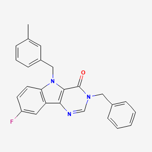 molecular formula C25H20FN3O B2770410 3-benzyl-8-fluoro-5-(3-methylbenzyl)-3H-pyrimido[5,4-b]indol-4(5H)-one CAS No. 1189966-99-1