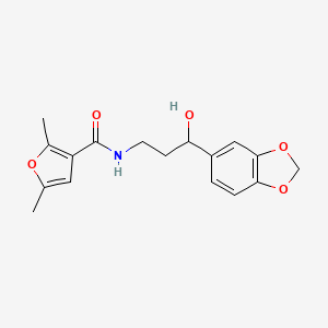 molecular formula C17H19NO5 B2770416 N-(3-(苯并[d][1,3]二噁烷-5-基)-3-羟基丙基)-2,5-二甲基呋喃-3-甲酰胺 CAS No. 1421499-11-7