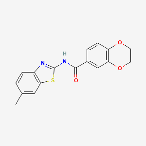 N-(6-methyl-1,3-benzothiazol-2-yl)-2,3-dihydro-1,4-benzodioxine-6-carboxamide