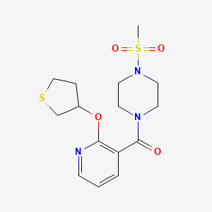 (4-(Methylsulfonyl)piperazin-1-yl)(2-((tetrahydrothiophen-3-yl)oxy)pyridin-3-yl)methanone