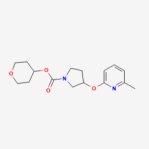 molecular formula C16H22N2O4 B2770425 oxan-4-yl 3-[(6-methylpyridin-2-yl)oxy]pyrrolidine-1-carboxylate CAS No. 1903038-37-8