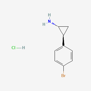molecular formula C9H11BrClN B2770431 (1R,2S)-2-(4-Bromo-phenyl)-cyclopropylamine hydrochloride CAS No. 1228092-84-9