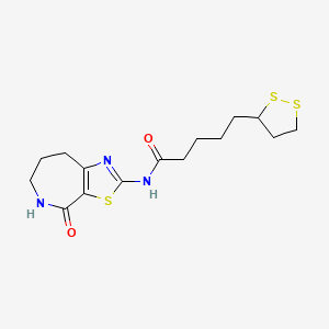B2770434 5-(1,2-dithiolan-3-yl)-N-(4-oxo-5,6,7,8-tetrahydro-4H-thiazolo[5,4-c]azepin-2-yl)pentanamide CAS No. 1797698-67-9