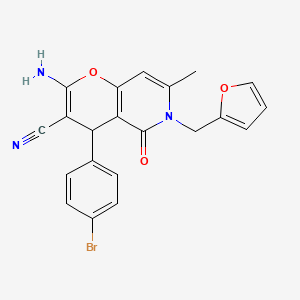 2-amino-4-(4-bromophenyl)-6-(furan-2-ylmethyl)-7-methyl-5-oxo-5,6-dihydro-4H-pyrano[3,2-c]pyridine-3-carbonitrile