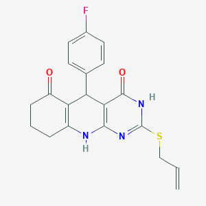 2-(allylthio)-5-(4-fluorophenyl)-7,8,9,10-tetrahydropyrimido[4,5-b]quinoline-4,6(3H,5H)-dione
