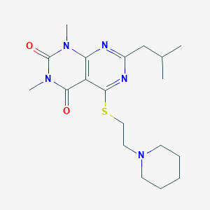 1,3-Dimethyl-7-(2-methylpropyl)-5-(2-piperidin-1-ylethylsulfanyl)pyrimido[4,5-d]pyrimidine-2,4-dione