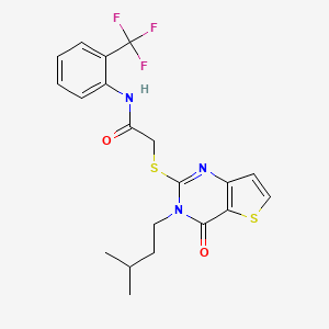 2-[3-(3-methylbutyl)-4-oxothieno[3,2-d]pyrimidin-2-yl]sulfanyl-N-[2-(trifluoromethyl)phenyl]acetamide