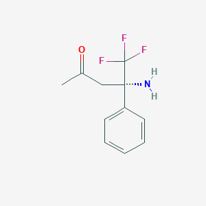 (4S)-4-amino-5,5,5-trifluoro-4-phenylpentan-2-one