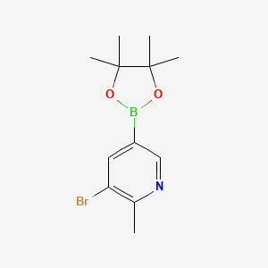 molecular formula C12H17BBrNO2 B2770495 3-溴-2-甲基吡啶-5-硼酸脱水醇酯 CAS No. 2223051-53-2