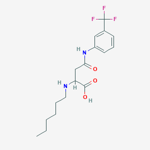 molecular formula C17H23F3N2O3 B2770497 2-(Hexylamino)-4-oxo-4-[3-(trifluoromethyl)anilino]butanoic acid CAS No. 1025773-21-0
