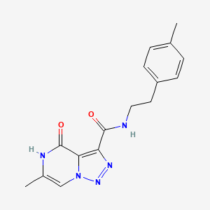 molecular formula C16H17N5O2 B2770500 6-methyl-N-[2-(4-methylphenyl)ethyl]-4-oxo-4,5-dihydro[1,2,3]triazolo[1,5-a]pyrazine-3-carboxamide CAS No. 1775544-72-3