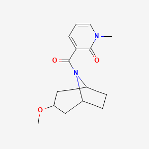 molecular formula C15H20N2O3 B2770503 3-((1R,5S)-3-methoxy-8-azabicyclo[3.2.1]octane-8-carbonyl)-1-methylpyridin-2(1H)-one CAS No. 2125504-83-6