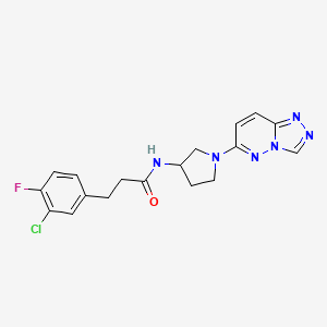 N-(1-([1,2,4]triazolo[4,3-b]pyridazin-6-yl)pyrrolidin-3-yl)-3-(3-chloro-4-fluorophenyl)propanamide