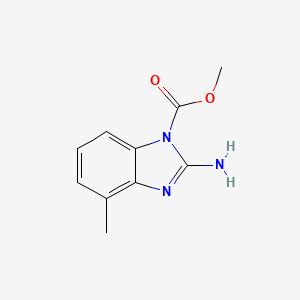 molecular formula C10H11N3O2 B2770510 Methyl 2-amino-4-methylbenzimidazole-1-carboxylate CAS No. 2411296-69-8