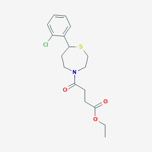 Ethyl 4-(7-(2-chlorophenyl)-1,4-thiazepan-4-yl)-4-oxobutanoate