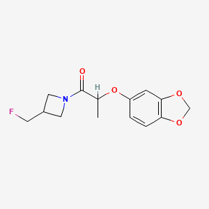 molecular formula C14H16FNO4 B2770518 2-(2H-1,3-benzodioxol-5-yloxy)-1-[3-(fluoromethyl)azetidin-1-yl]propan-1-one CAS No. 2034307-73-6