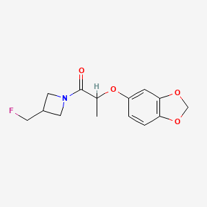 molecular formula C14H16FNO4 B2770518 2-(Benzo[d][1,3]dioxol-5-yloxy)-1-(3-(fluoromethyl)azetidin-1-yl)propan-1-one CAS No. 2034307-73-6