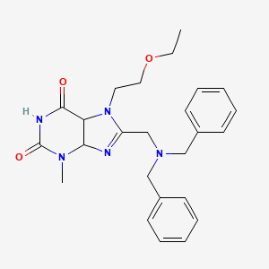molecular formula C25H29N5O3 B2770522 8-[(dibenzylamino)methyl]-7-(2-ethoxyethyl)-3-methyl-2,3,6,7-tetrahydro-1H-purine-2,6-dione CAS No. 862979-75-7
