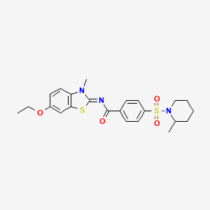 (E)-N-(6-ethoxy-3-methylbenzo[d]thiazol-2(3H)-ylidene)-4-((2-methylpiperidin-1-yl)sulfonyl)benzamide