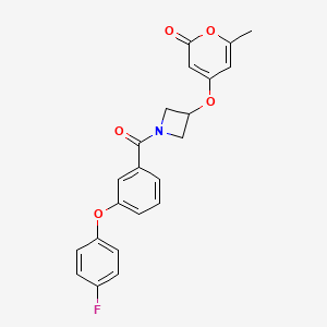 4-((1-(3-(4-fluorophenoxy)benzoyl)azetidin-3-yl)oxy)-6-methyl-2H-pyran-2-one
