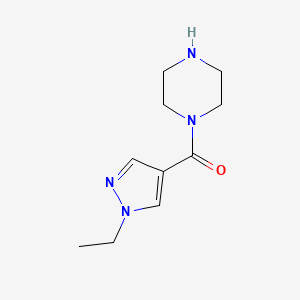 molecular formula C10H16N4O B2770532 (1-ethyl-1H-pyrazol-4-yl)(piperazin-1-yl)methanone CAS No. 1556654-14-8