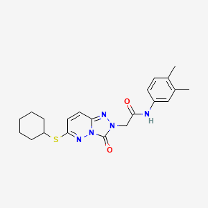molecular formula C21H25N5O2S B2770537 2-[6-(cyclohexylsulfanyl)-3-oxo-2H,3H-[1,2,4]triazolo[4,3-b]pyridazin-2-yl]-N-(3,4-dimethylphenyl)acetamide CAS No. 1040652-71-8