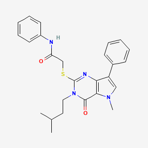 2-{[5-methyl-3-(3-methylbutyl)-4-oxo-7-phenyl-4,5-dihydro-3H-pyrrolo[3,2-d]pyrimidin-2-yl]thio}-N-phenylacetamide