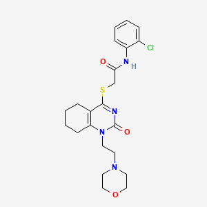 N-(2-chlorophenyl)-2-((1-(2-morpholinoethyl)-2-oxo-1,2,5,6,7,8-hexahydroquinazolin-4-yl)thio)acetamide
