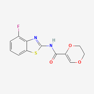 molecular formula C12H9FN2O3S B2770551 N-(4-fluoro-1,3-benzothiazol-2-yl)-2,3-dihydro-1,4-dioxine-5-carboxamide CAS No. 851080-13-2